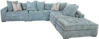 Modern French Blue 4 Piece Sectional Sofa - Noah-2