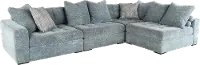 KIT Noah French Blue 4-Piece L-Shaped Sectional