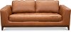 Modern Cognac Brown Leather Loveseat - Thompson