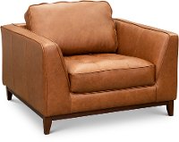 Modern Cognac Brown Leather Chair - Thompson