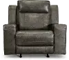 Clearance Dynasty Dark Gray Leather Triple Power Rocker Recliner