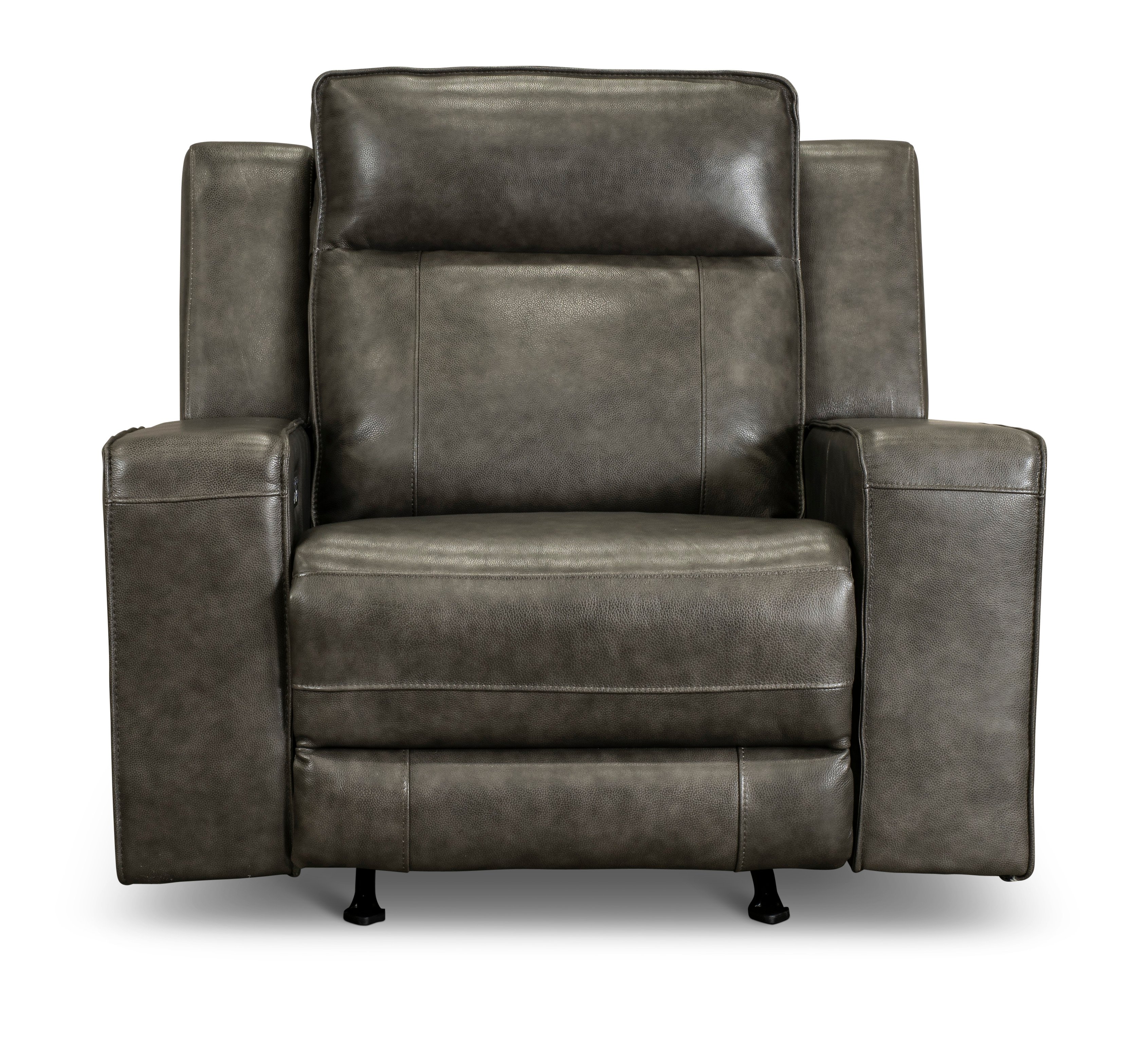 Dynasty Dark Gray Leather Triple Power Rocker Recliner-1