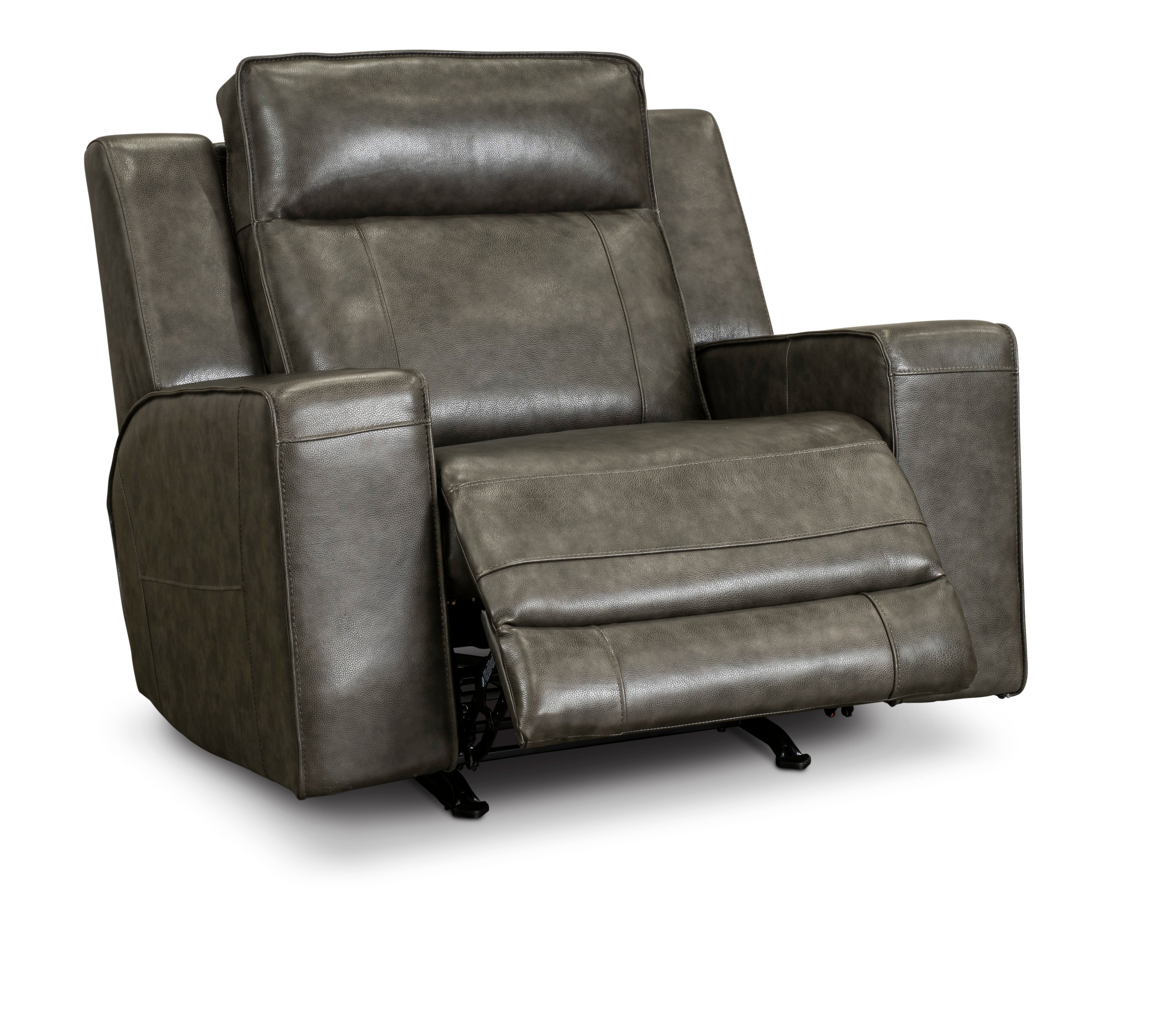 Dynasty Dark Gray Leather Triple Power Rocker Recliner-2