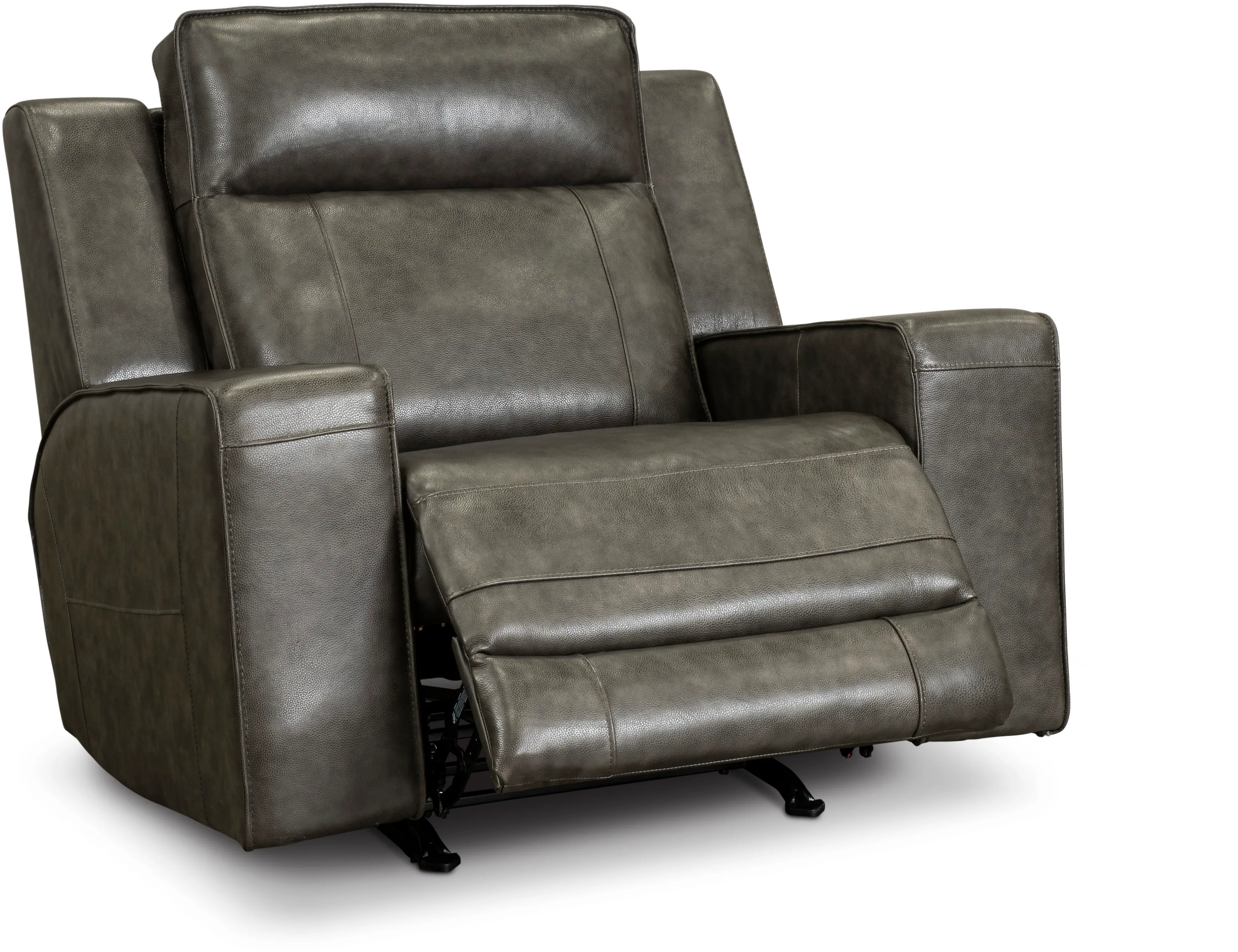 Dynasty Dark Gray Leather Triple Power Rocker Recliner-2