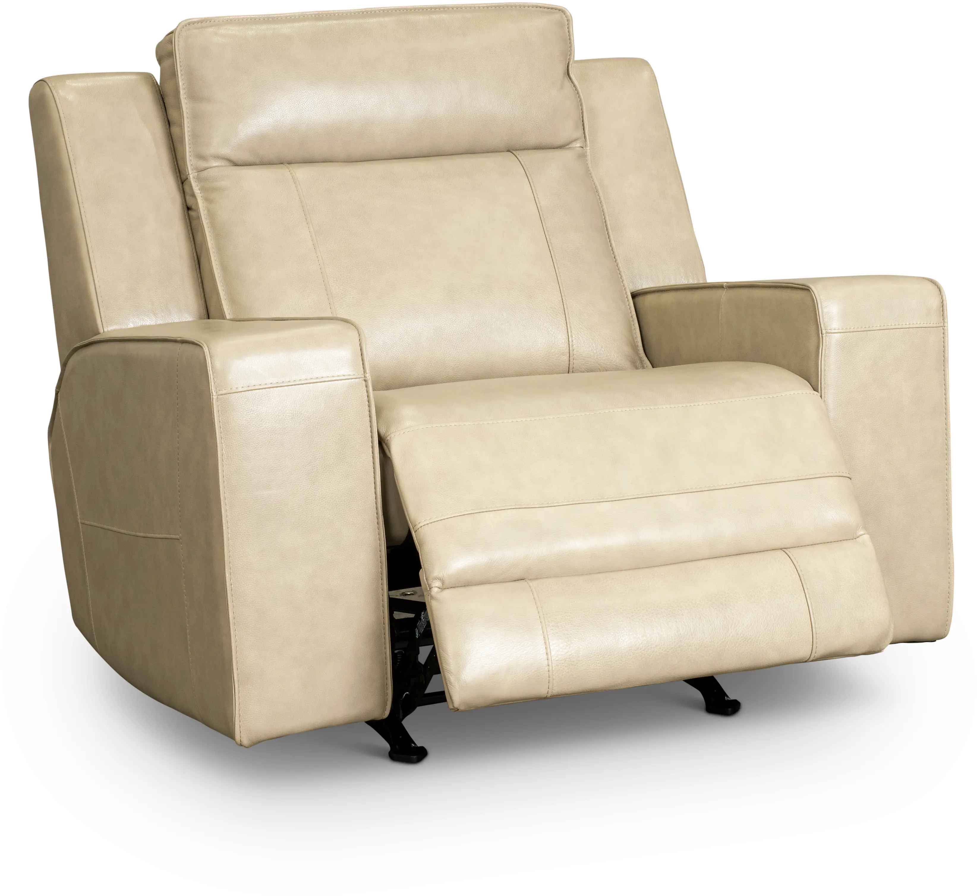 Dynasty Stone Beige Leather Triple Power Rocker Recliner-2
