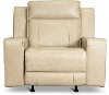 Stone Beige Leather Triple Power Rocker Recliner - Dynasty