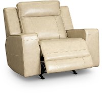 Stone Beige Leather Triple Power Rocker Recliner - Dynasty-2
