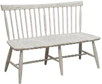 Farmhouse Whitewash Dining Room Bench - Modern Eclectic