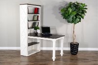 Country White Bookcase Desk - Carriage House