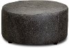 Contemporary Gray Round Ottoman - Matrix