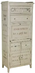 Distressed White Farmhouse Storage Cabinet - Modern Eclectic