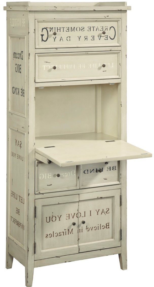 Distressed White Farmhouse Storage Cabinet - Modern Eclectic-2