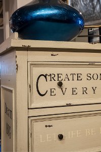 Distressed White Farmhouse Storage Cabinet - Modern Eclectic-4