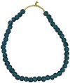 7 Inch Blue Recycled Glass Bead Strand