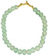 12 Inch Aqua African Recycled Glass Bead Strand