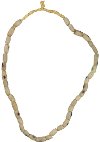 10 Inch Blue and Beige Sandcast Bead Strand