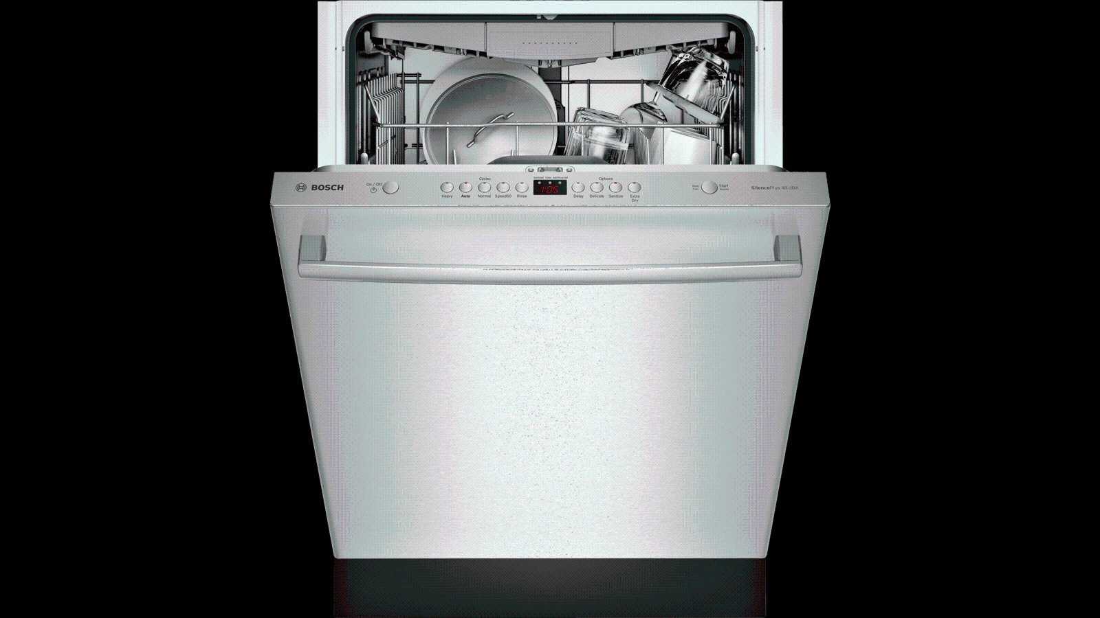 SHXM4AY55N Bosch 100 Series Dishwasher with InfoLight- Stainless Steel-2