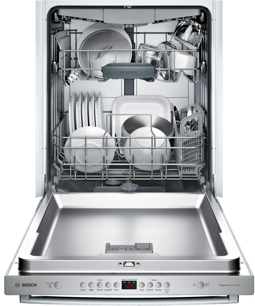SHXM4AY55N Bosch 100 Series Dishwasher with InfoLight- Stainless Steel-3