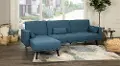 Jenna Blue Convertible Sectional Sofa Bed with Chaise