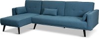 Madrid Ocean Blue Convertible Sectional Sofa Bed with Chaise - Jenna-2
