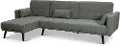 Jenna Slate Gray Convertible Sectional Sofa Bed with Chaise