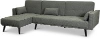Madrid Slate Gray Convertible Sectional Sofa Bed with Chaise - Jenna