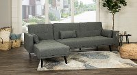 Madrid Slate Gray Convertible Sectional Sofa Bed with Chaise - Jenna-4