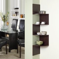 Chocolate Hanging Corner Shelving - San Dimas