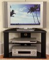 64935 Contemporary Black Corner TV Cart