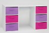 White, Pink, and Purple Student Desk