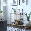 Wicker and Metal 3 Tier Bookcase