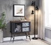 Multi Textured Gray Two Drawer Metal Accent Cabinet - Forester