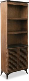 Bourbon Brown Bookcase Pier with Closed Storage - Graceland
