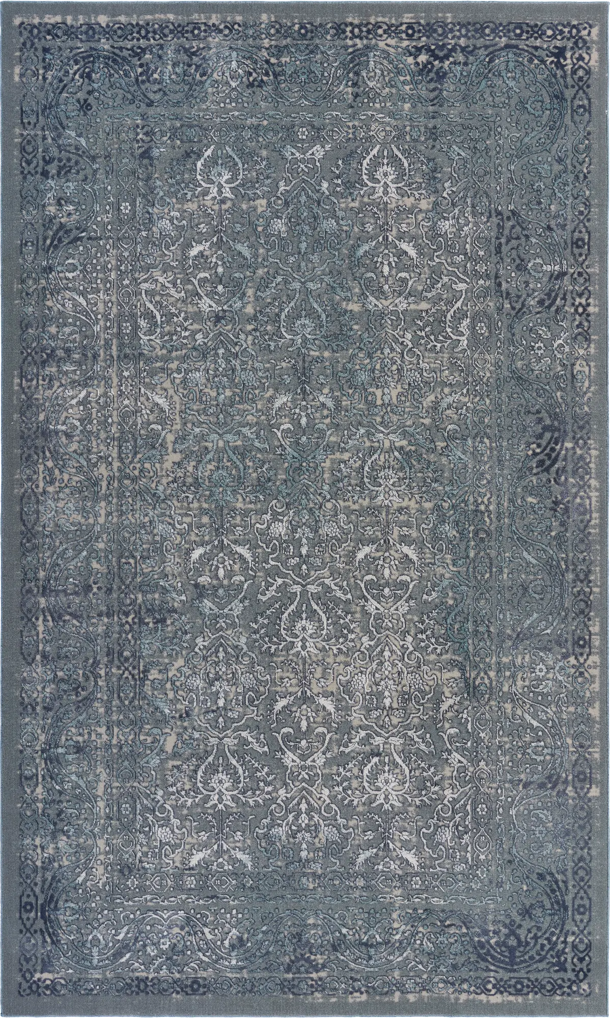 5 x 8 Medium Niagra Blue Area Rug - Imagine-1