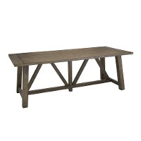 Light Oak Trestle Dining Room Table - Modern Eclectic