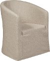 Taupe Upholstered Barrel Style Dining Room Chair - Modern Eclectic