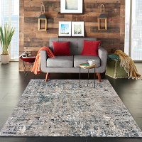 5 x 8 Medium Blue Harbor Mist Area Rug - Imagine-2
