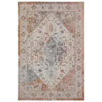 5 x 8 Medium Persian Beige, Cream, and Rust Indoor-Outdoor Area Rug - Antiquity