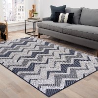 5 x 7 Medium Gray Geometric Indoor-Outdoor Rug - Retreat-2