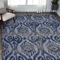 5 x 7 Medium Pebble Blue Indoor-Outdoor Rug - Retreat-2