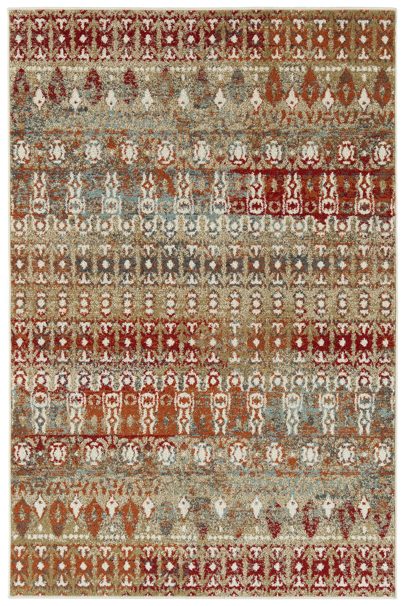 5 x 8 Medium Gold and Red Area Rug - Kavon-1
