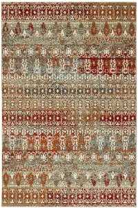 5 x 8 Medium Gold and Red Area Rug - Kavon