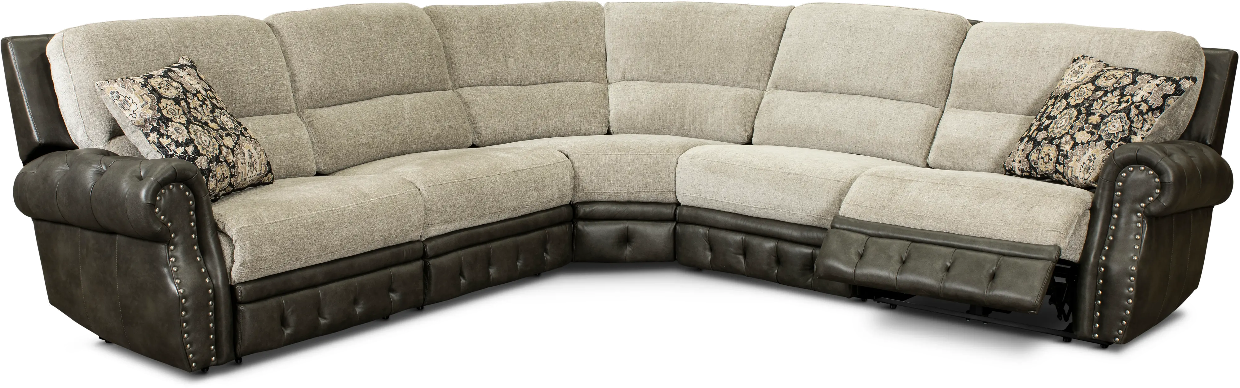 Spirit Gray 5 Piece Power Reclining Sectional-2