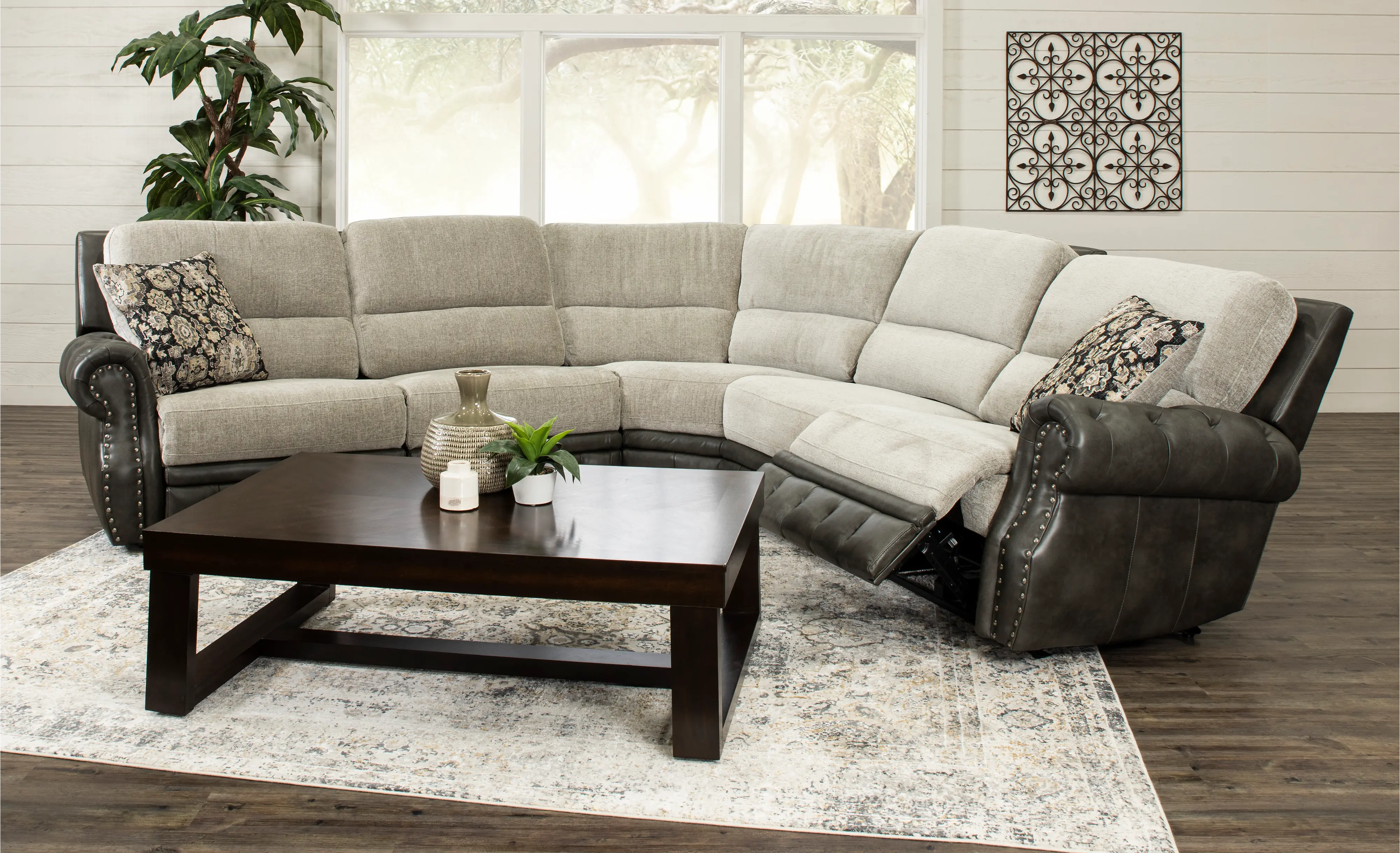 Spirit Gray 5 Piece Power Reclining Sectional-3