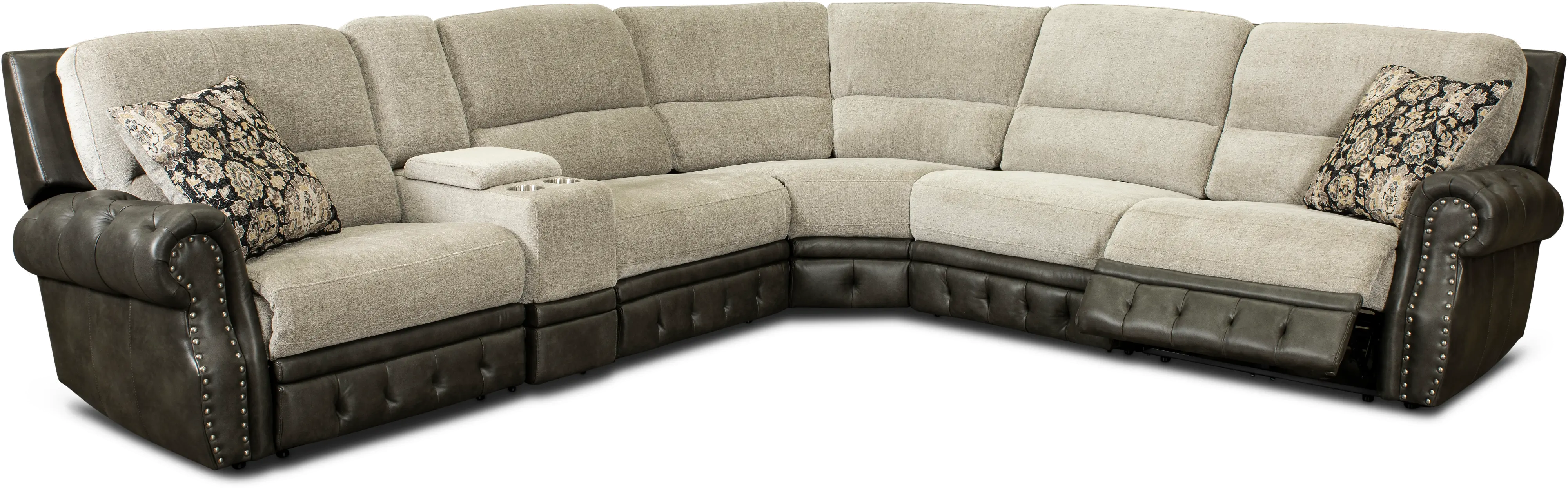 Spirit Gray 6 Piece Power Reclining Sectional-2