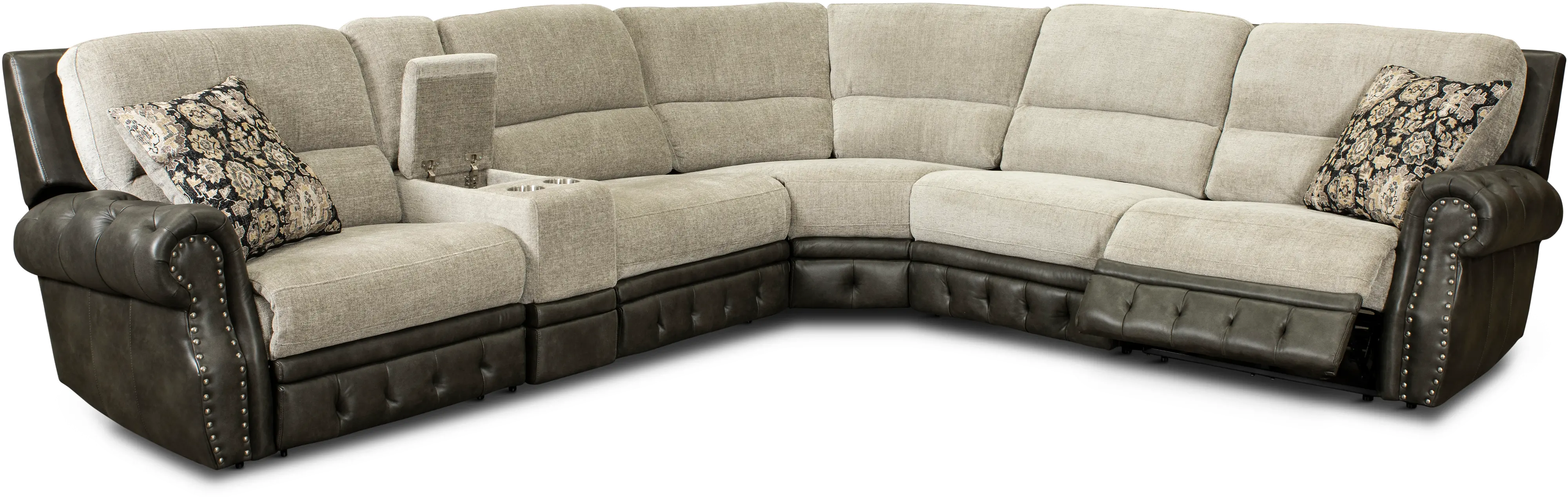 Spirit Gray 6 Piece Power Reclining Sectional-3