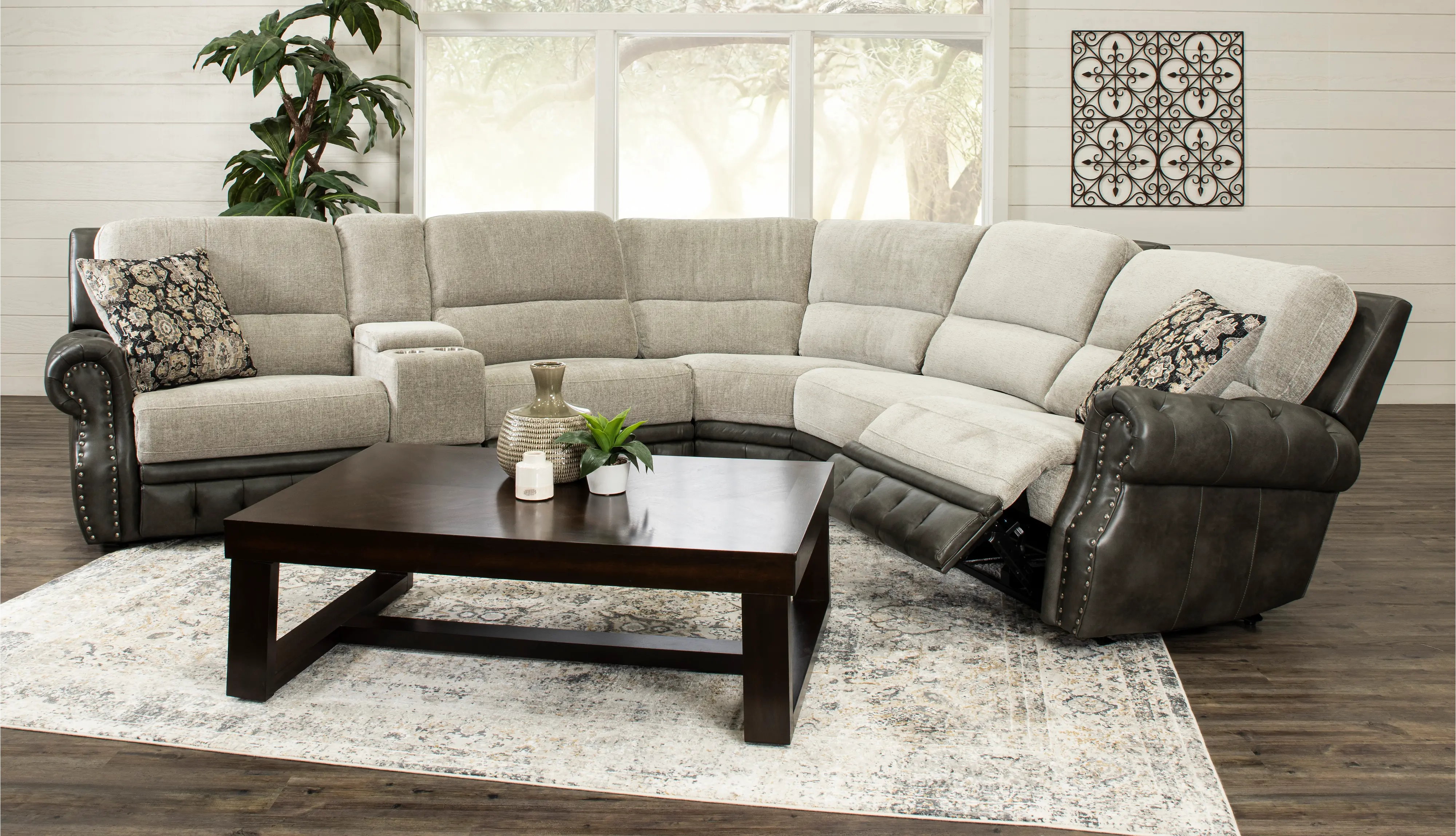 Spirit Gray 6 Piece Power Reclining Sectional-4