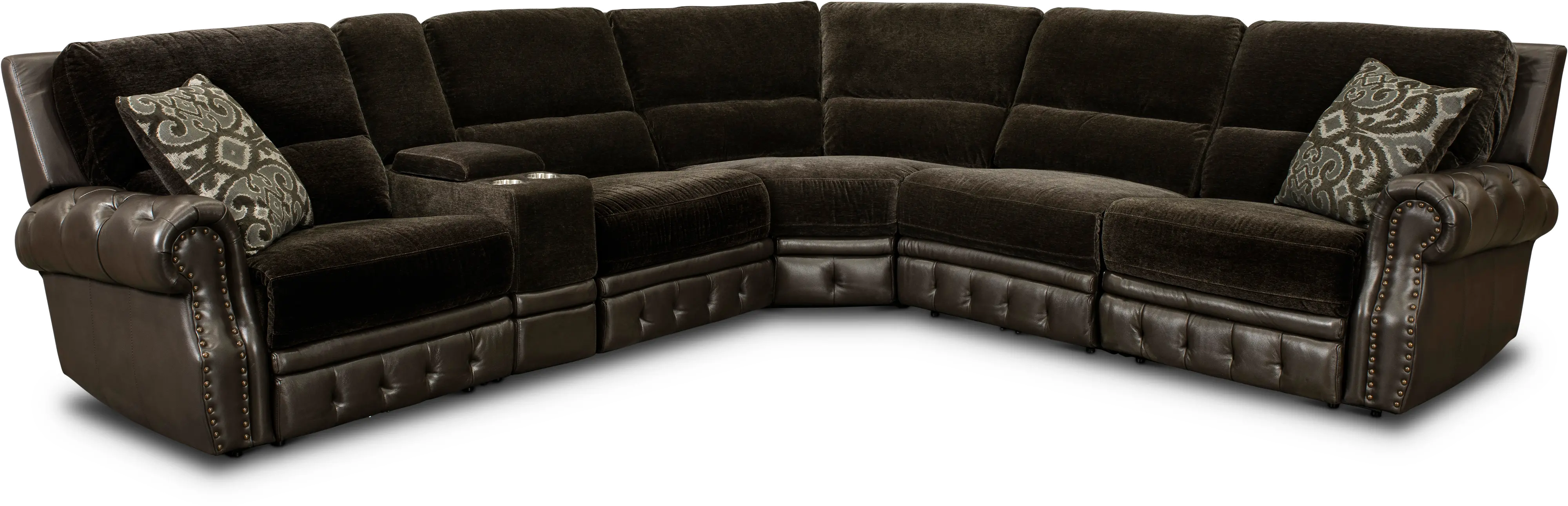Spirit Brown 6 Piece Power Reclining Sectional-1