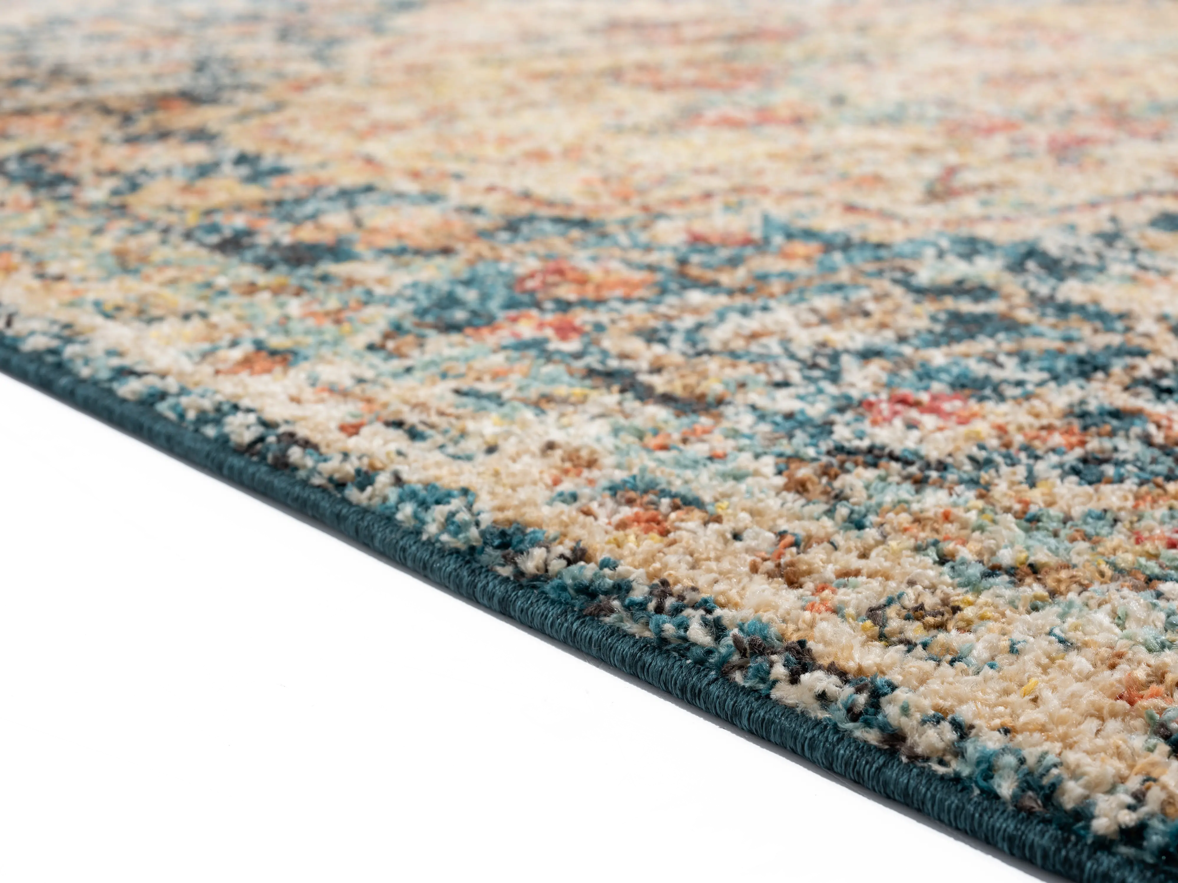5 x 8 Medium Navy Blue, Faded Green, and Gold Area Rug - Marrakesh-3