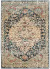 Marrakesh 5 x 8 Navy Blue, Faded Green, and Gold Area Rug